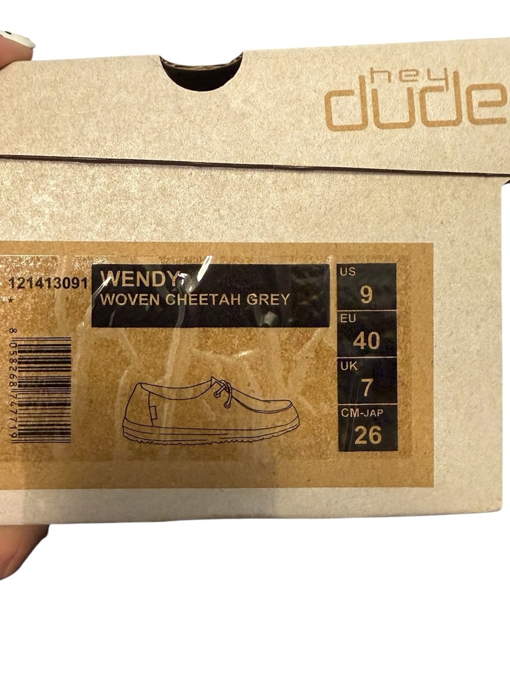 Hey Dude Wendy - Woven Cheetah Grey Shoes - Women’s Size 9 - Picture 3 of 4